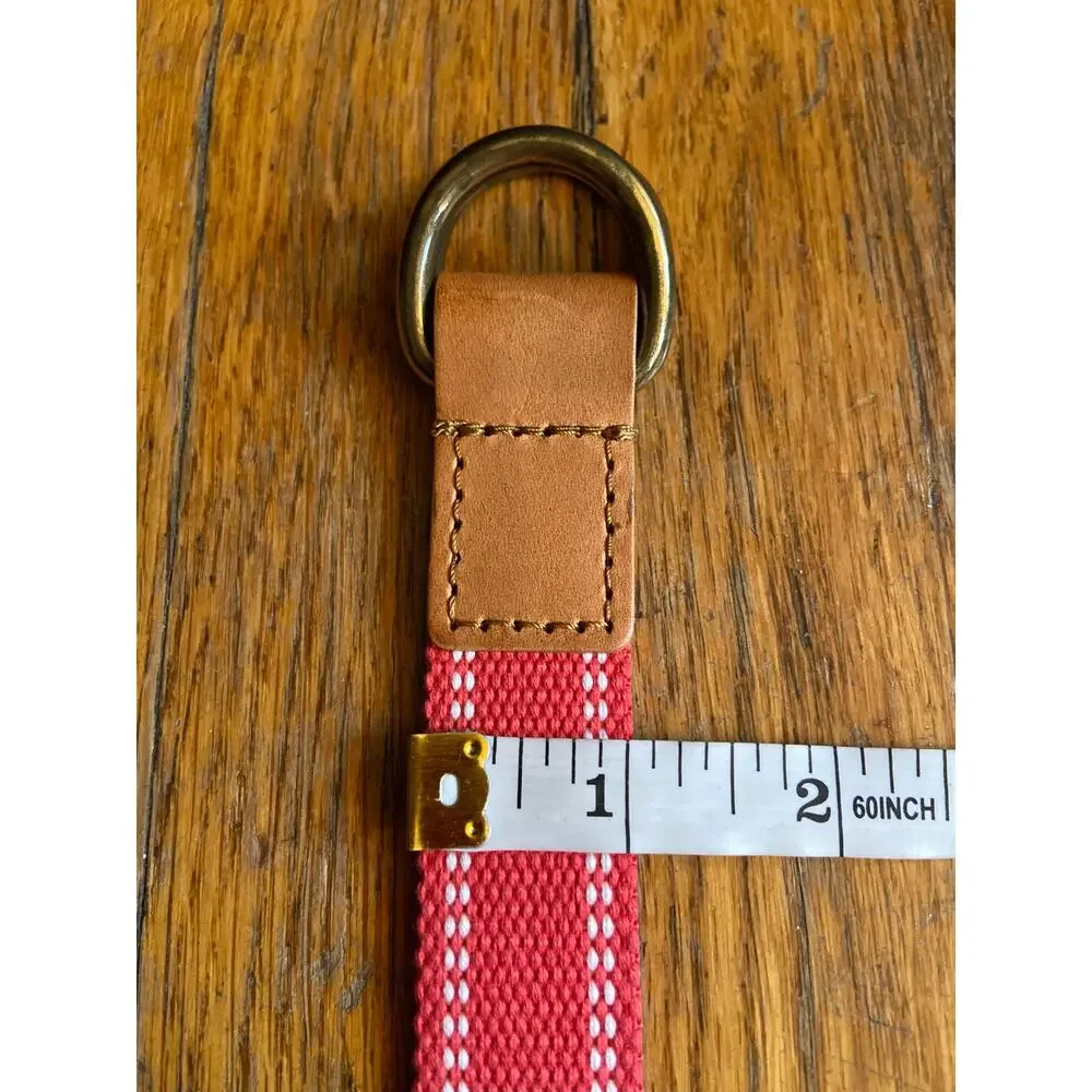 GAP Coral Red Fabric Belt w/Leather Trim Womens sz M